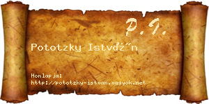 Pototzky István névjegykártya